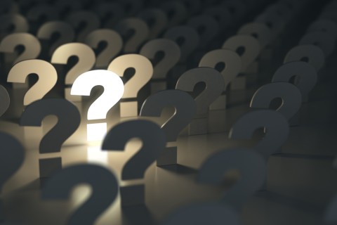 Frame filled with question marks