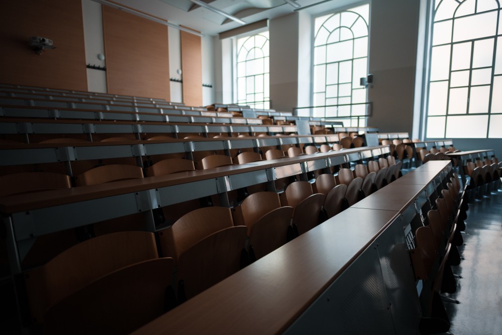 Empty college classroom