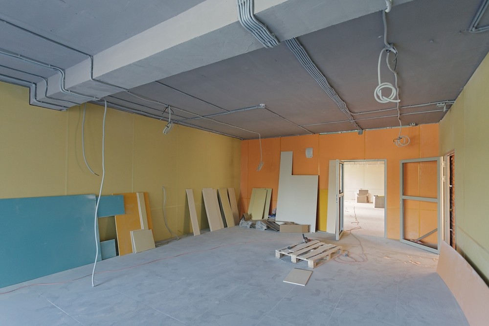 Empty classroom under going remodeling