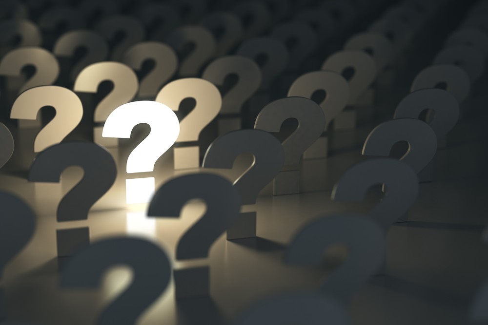 Frame filled with question marks